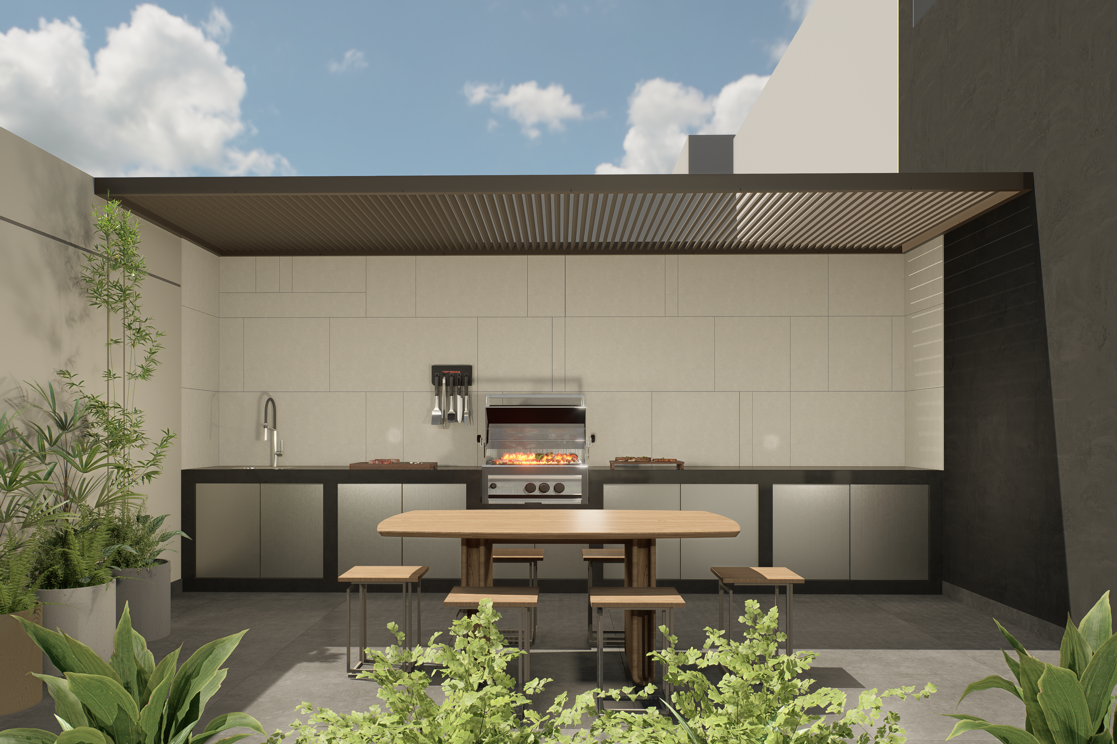 Zona de parrilla de Neo Eterna